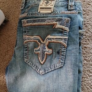Rock Revival Light Wash Embroidered Pocket Jeans